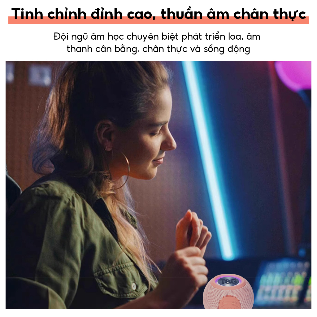 Loa bluetooth mini  chính hãng, loa nghe nhạc mini cầm tay, LED RGB, âm thanh vòm 360 độ