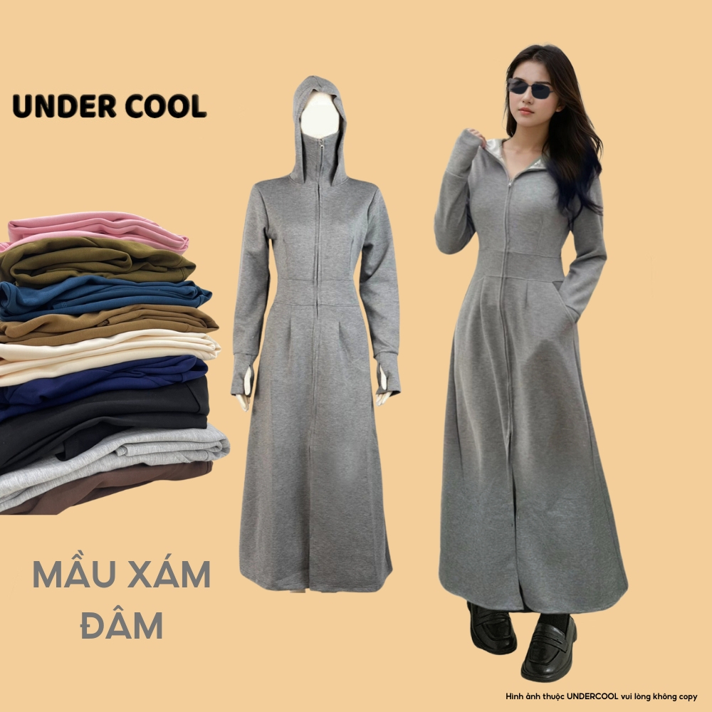 Áo Chống Nắng Dài Toàn Thân UNDERCOOL Umi dày dặn Co Giãn Thoáng Mát - Chống Nắng UPF50+ Nữ Dáng dài Live ,  ACN04