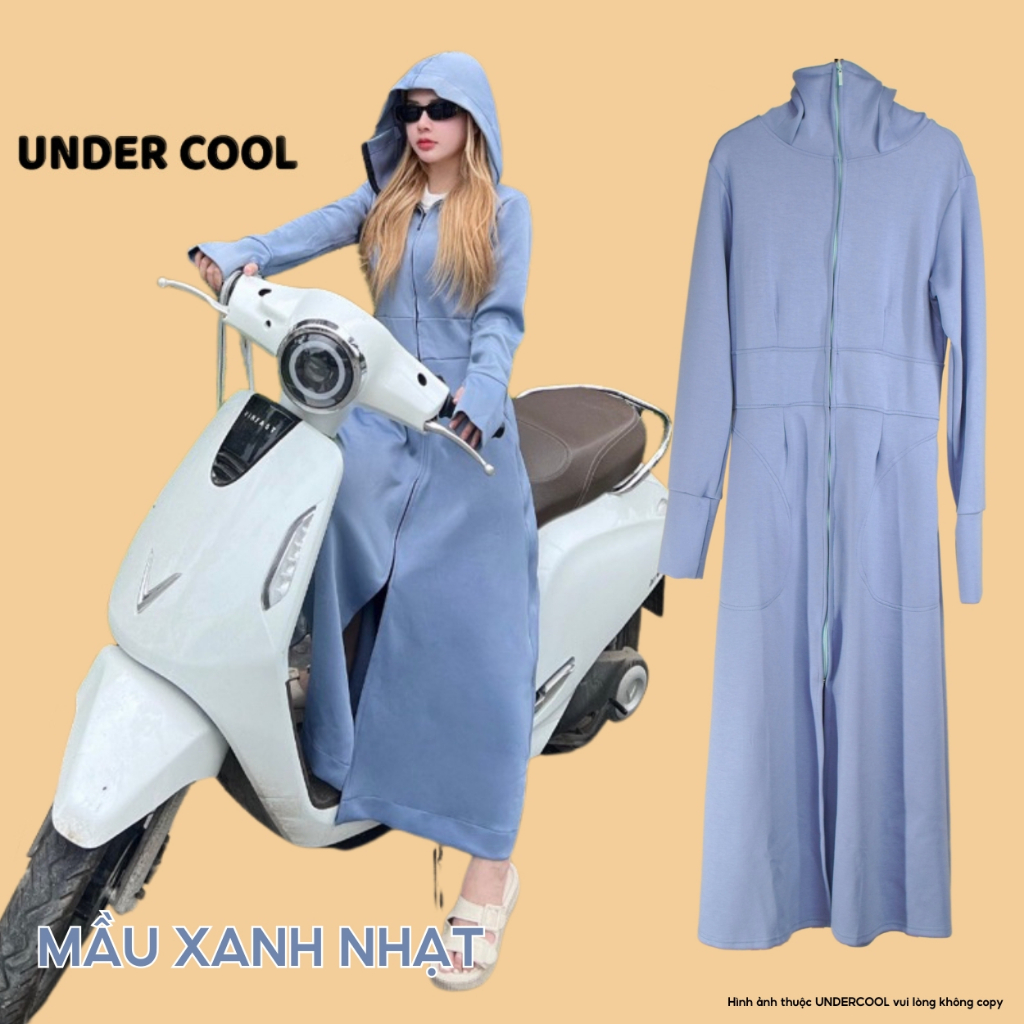 Áo Chống Nắng Dài Toàn Thân UNDERCOOL Umi dày dặn Co Giãn Thoáng Mát - Chống Nắng UPF50+ Nữ Dáng dài Live ,  ACN04