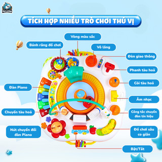 Bàn Chơi Đa Năng Cho Bé, Đồ Chơi Montessori Giáo Dục Sớm Có Phát Nhạc, Nhiều Trò Chơi Giúp Bé Phát Triển Toàn Diện