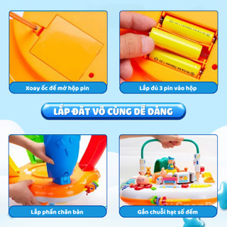Bàn Chơi Đa Năng Cho Bé, Đồ Chơi Montessori Giáo Dục Sớm Có Phát Nhạc, Nhiều Trò Chơi Giúp Bé Phát Triển Toàn Diện