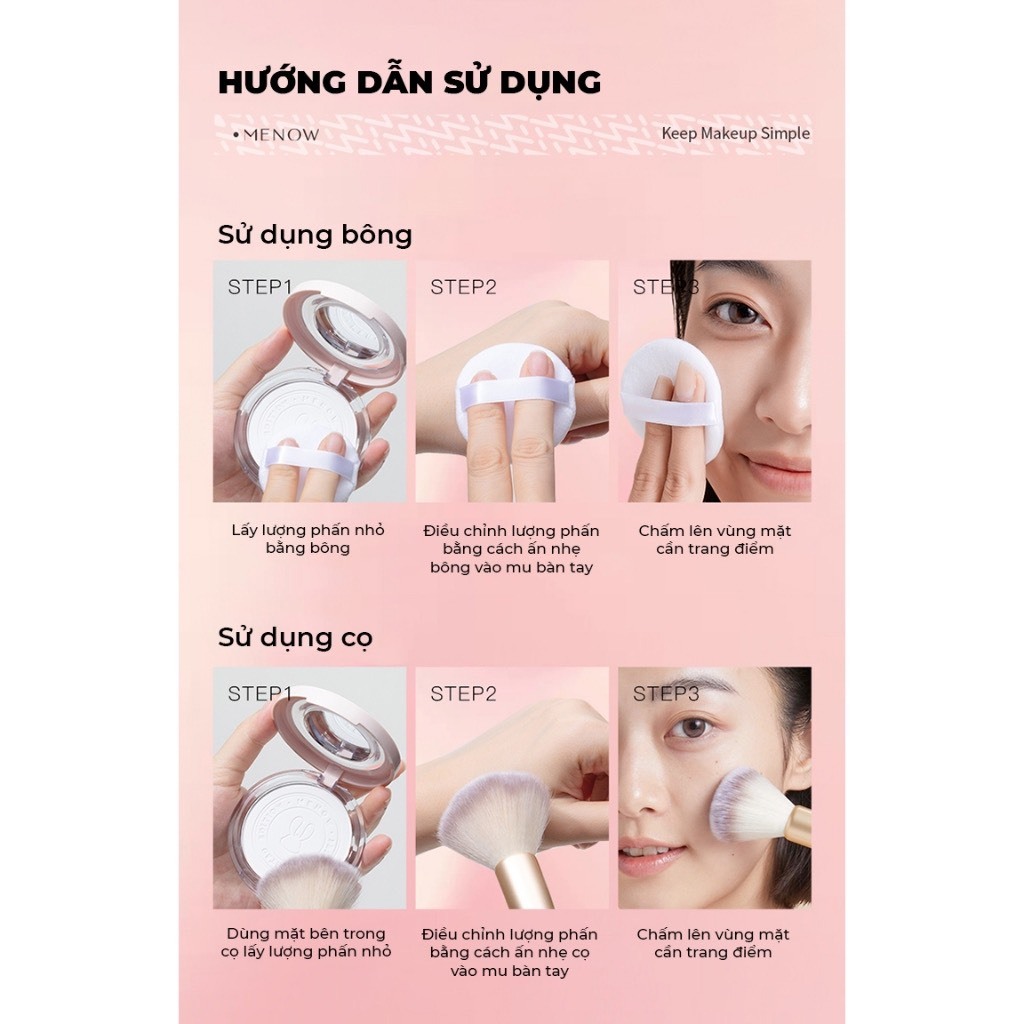 Phấn Phủ Menow Matte Tulle Makeup Dạng Nén Kiềm Dầu Che Phủ Hoàn Hảo | NHÍM HOUSE