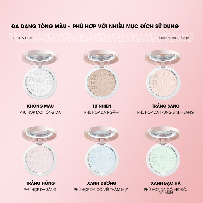 Phấn Phủ Menow Matte Tulle Makeup Dạng Nén Kiềm Dầu Che Phủ Hoàn Hảo | NHÍM HOUSE