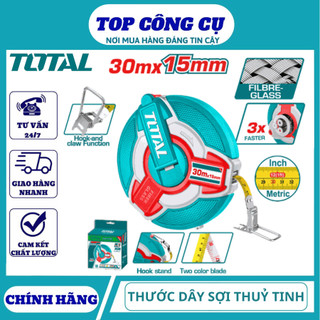 ĐỒ NGHỀ TOTAL Thước dây sợi thủy tinh  20M - 30M / TMTF18206 - TMTF18306