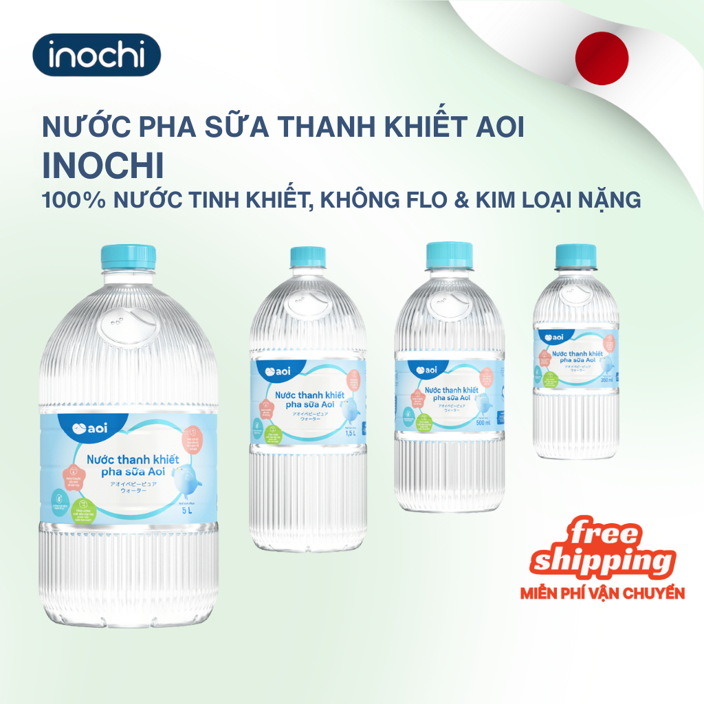 Combo NƯỚC PHA SỮA Aoi thanh khiết giữ trọn vẹn dưỡng chất, dung tích 1,5L/500ml/350ml