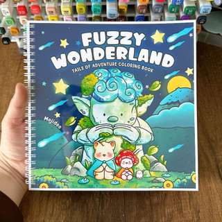 Bộ Tranh Tô Màu Fuzzy Wonderland 32 Tranh, Giấy dày 200gsm Quyển A4 A5, Phù Hợp Màu Marker, Acrylic, Chì Màu, Sáp Màu