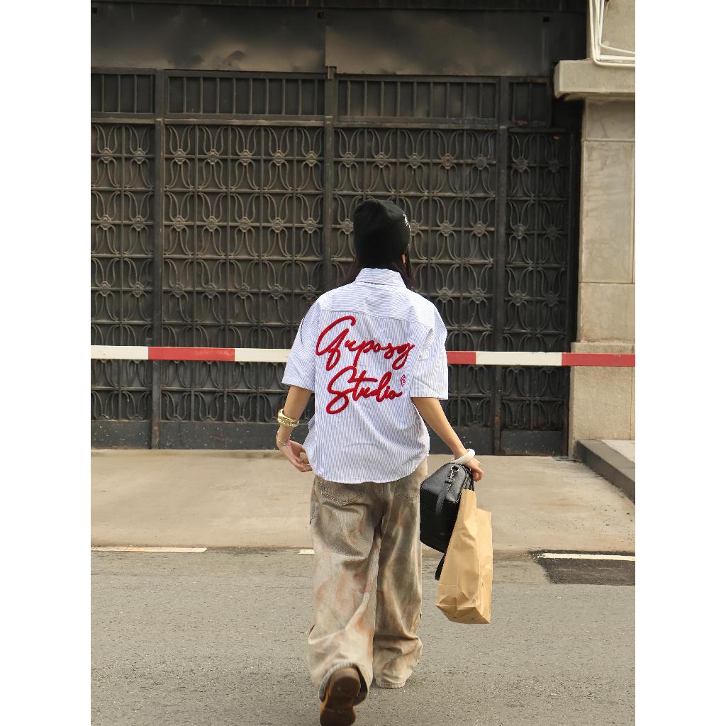 Áo Sơ Mi Tay Ngắn Boxy Thêu Xù Gupo’sg Studio Vải Oxford Unisex Local Brand GUPO – TS04 | BigBuy360 - bigbuy360.vn