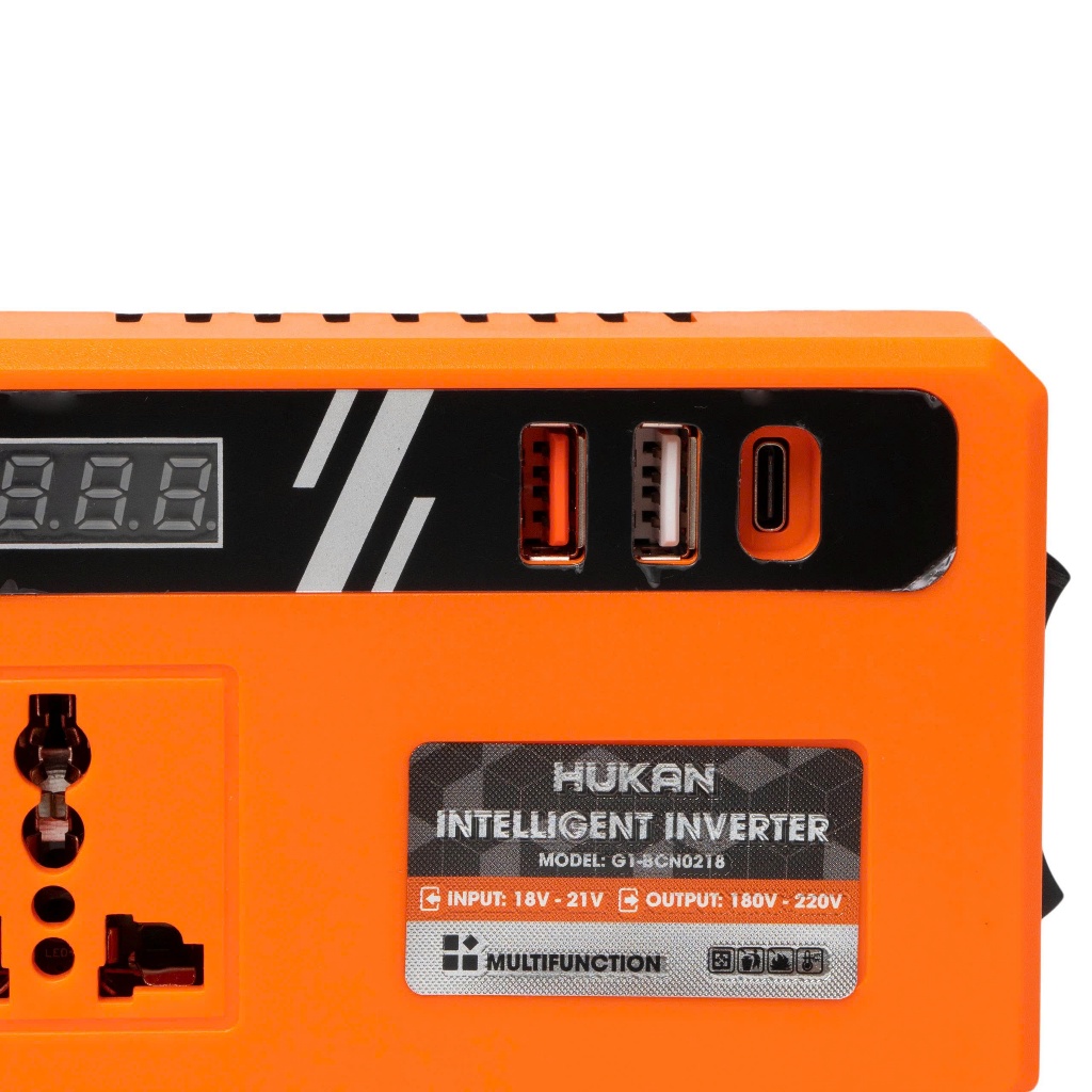 [Có đèn LED] Đế chuyển đổi nguồn HUKAN G1-BCN0218, Chuyển từ 21v lên 180v~220v - Chân pin phổ thông