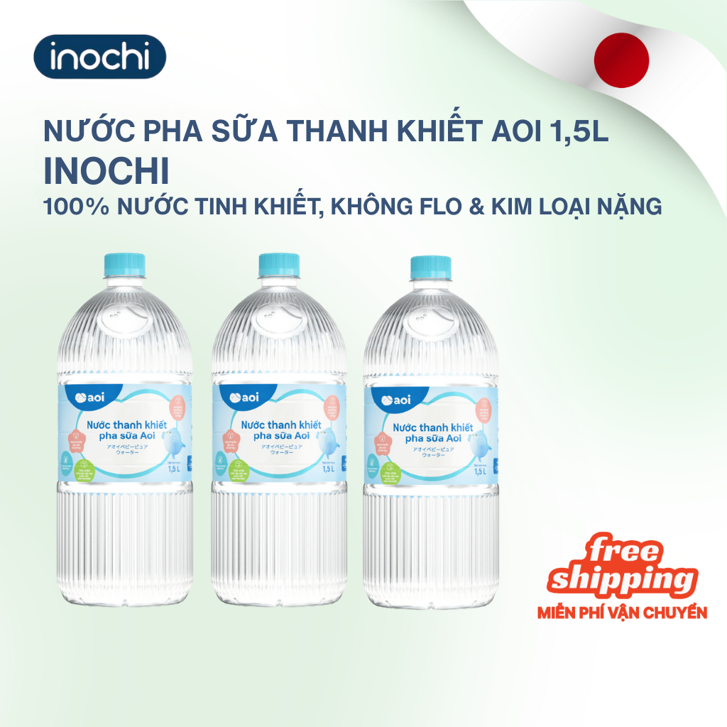 [CHAI 1.5L] Nước pha sữa thanh khiết cho bé AOI Inochi có độ pH lý tưởng từ 6.5 đến 8.5, giữ được dưỡng chất trong sữa