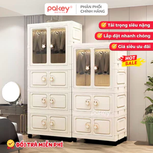 Tủ Đựng Đồ Nhiều Ngăn Cho Bé, Tủ Gấp Gọn Kính Trong 4 5 6 Tầng Tiện Lợi Chất Liệu Nhựa Nguyên Sinh An Toàn
