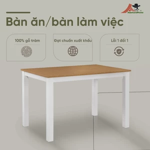 Bàn Ăn Gỗ Thông Chân Trắng - Bàn Làm Việc 1m2/1m6 Phong Cách Bắc Âu