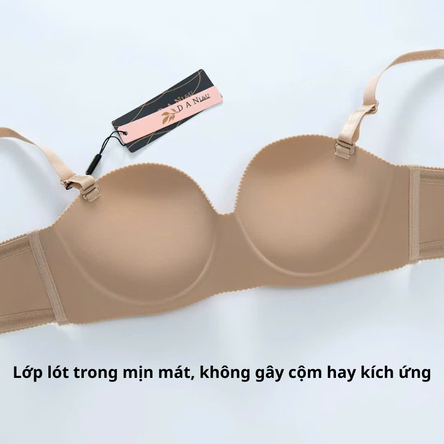 Áo Ngực Đúc Su Không Gọng Chất Su Cúp Ngang Nâng Ngực Quyến Rủ (Phiên Bản Mới) DORIS 2288