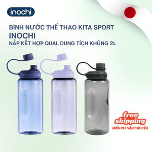 Bình nước thể thao Kita Sport nhựa Tritan TẶNG ống hút, không BPA, dung tích 2L, chính hãng Inochi