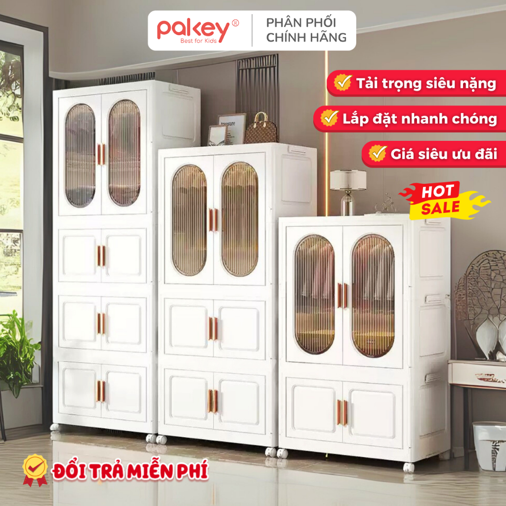 [HỎA TỐC] Tủ Quần Áo Ngăn Treo RỘNG 65CM Gấp Gọn Tiện Lợi, Tủ Nhựa Dày Dặn Có Bánh Xe 360 Độ Di Chuyển Dễ Dàng - HC10