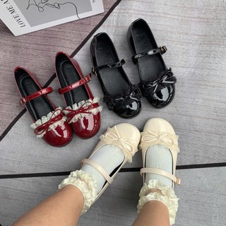 [FORM RỘNG LÙI 1 SIZE] Giày Búp Bê Nữ Đế Bệt Viền Ren Xinh Xắn Tiểu Thư Phong Cách Hàn Quốc Mã N112