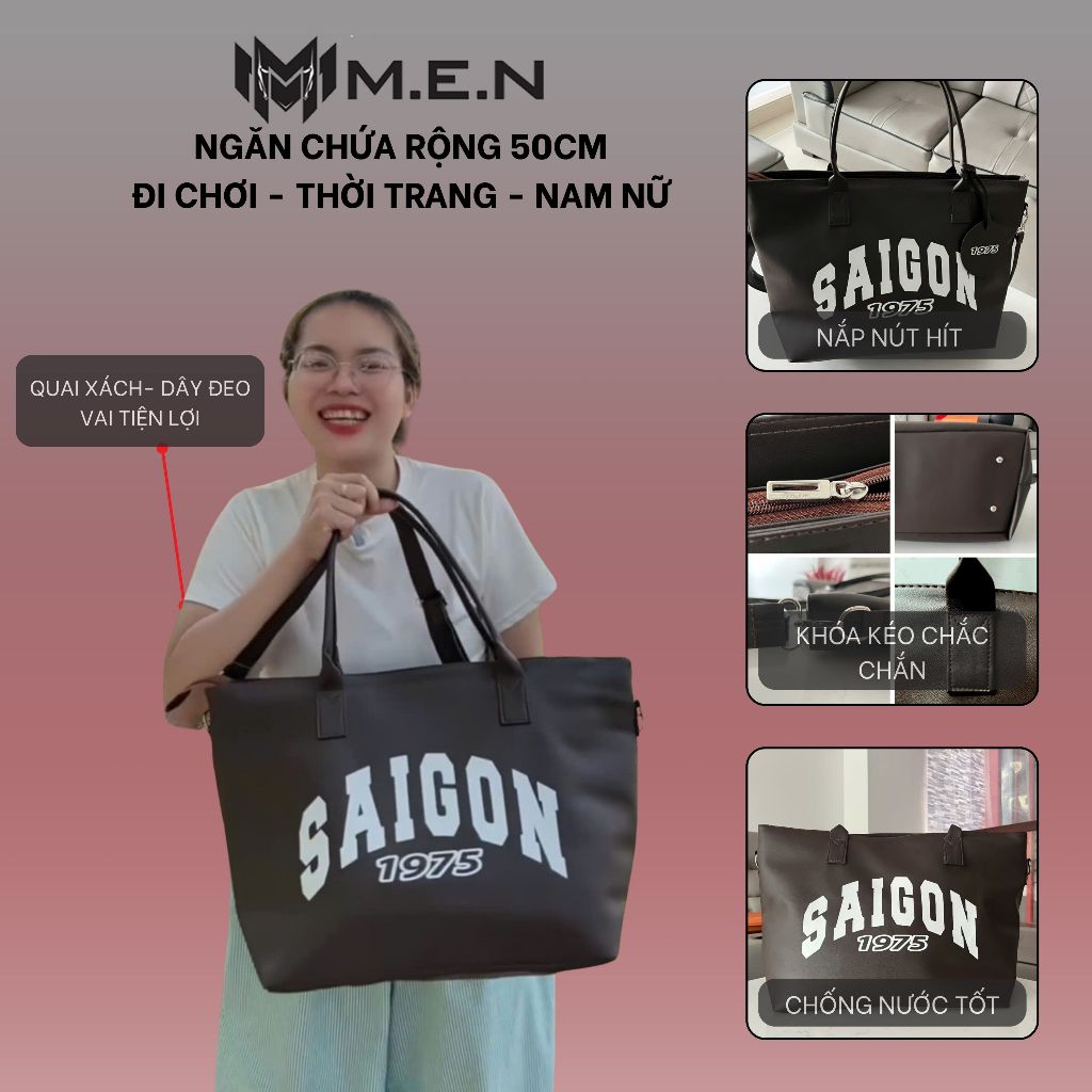 Túi quai xách văn phòng công sở cỡ Lớn Sài Gòn 1975 unisex sang chảnh tiện nghi [VIDEO THẬT]