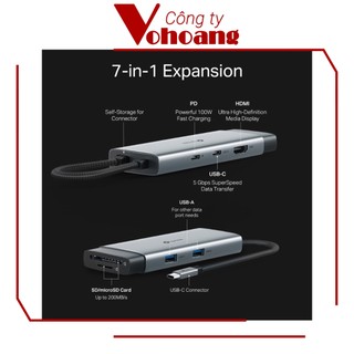 Hub USB Type-C 7 Cổng TP-Link UH7020C HDMI 4K@60Hz, Sạc nhanh 100W, Truyền dữ liệu siêu tốc 5Gbps