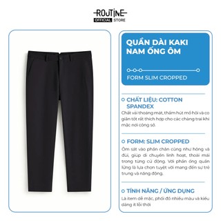 Quần Dài Kaki Nam Form Slim Cropped - Routine 10F25PCA018