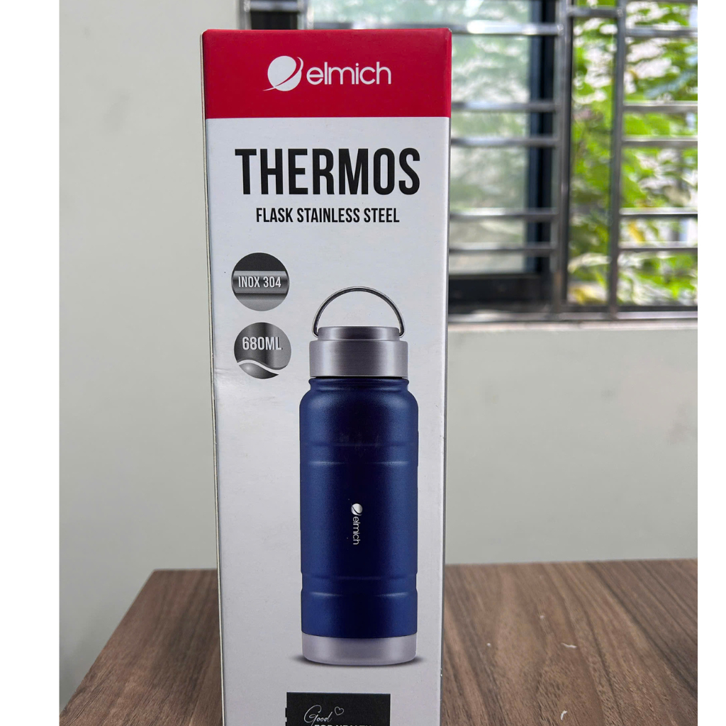 Bình Giữ Nhiệt Elmich EL8015 680ml – Inox 304 An Toàn, Giữ Nóng Lạnh, Bình Nước Cao Cấp Chính Hãng