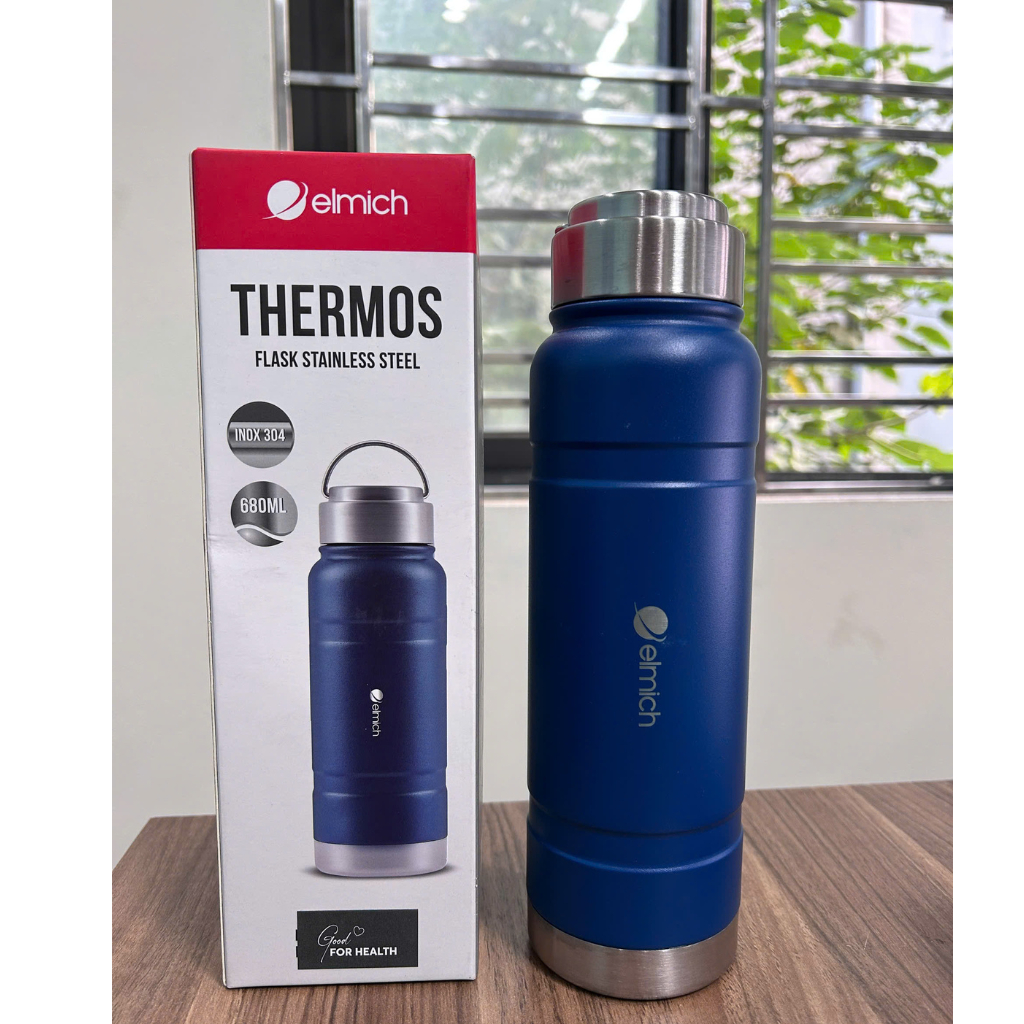 Bình Giữ Nhiệt Elmich EL8015 680ml – Inox 304 An Toàn, Giữ Nóng Lạnh, Bình Nước Cao Cấp Chính Hãng