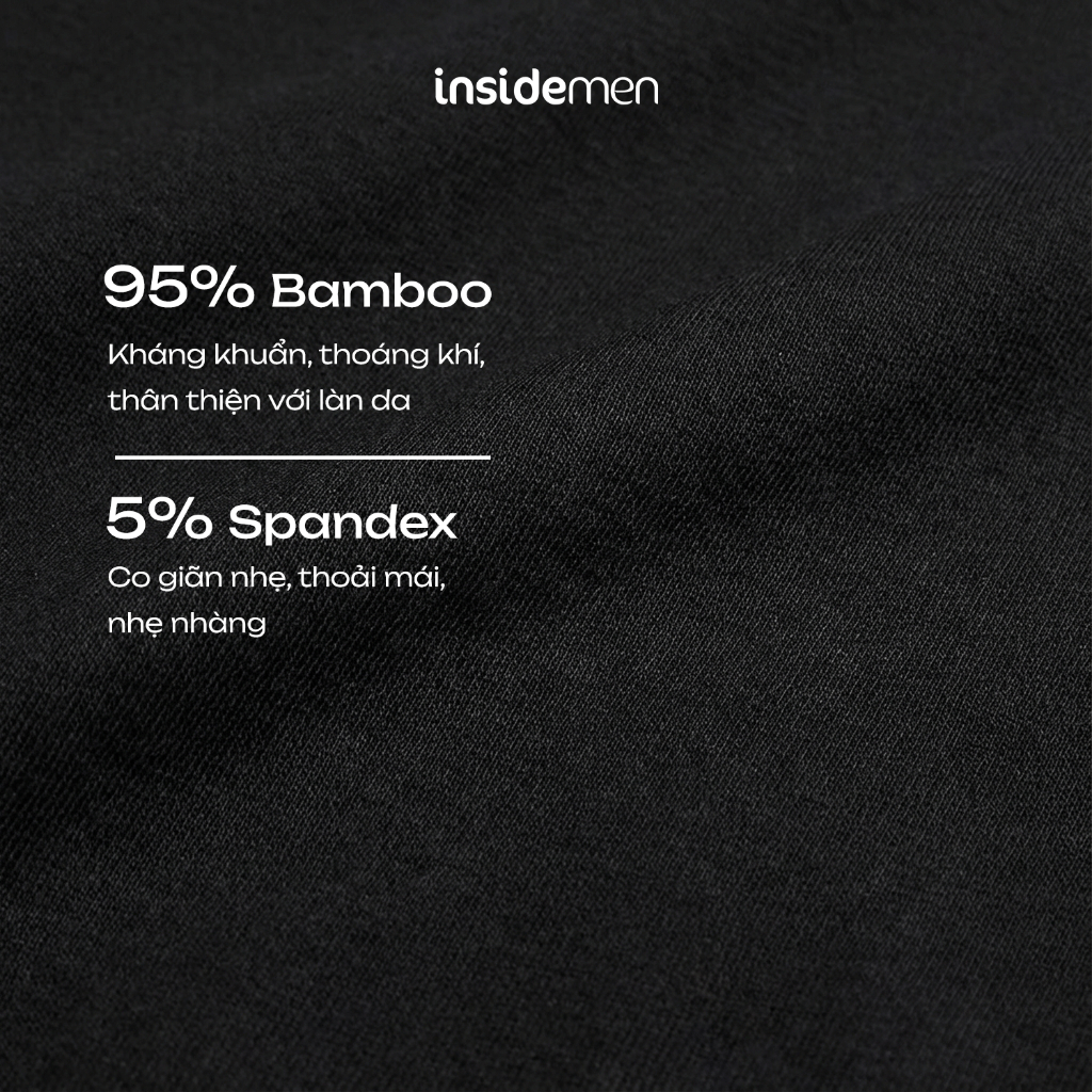 Combo 5 Quần Boxer Nam Insidemen Bamboo Visco tự nhiên  kháng khuẩn khử mùi IBX008EDP05