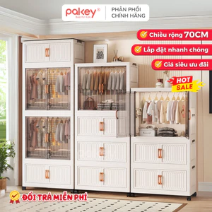 Tủ Nhựa Cho Bé RỘNG 80CM Ngăn Treo Tiện Lợi, Tủ Nhựa Đa Năng Nhựa Nguyên Sinh Không Mùi An Toàn Cho Bé - HC13
