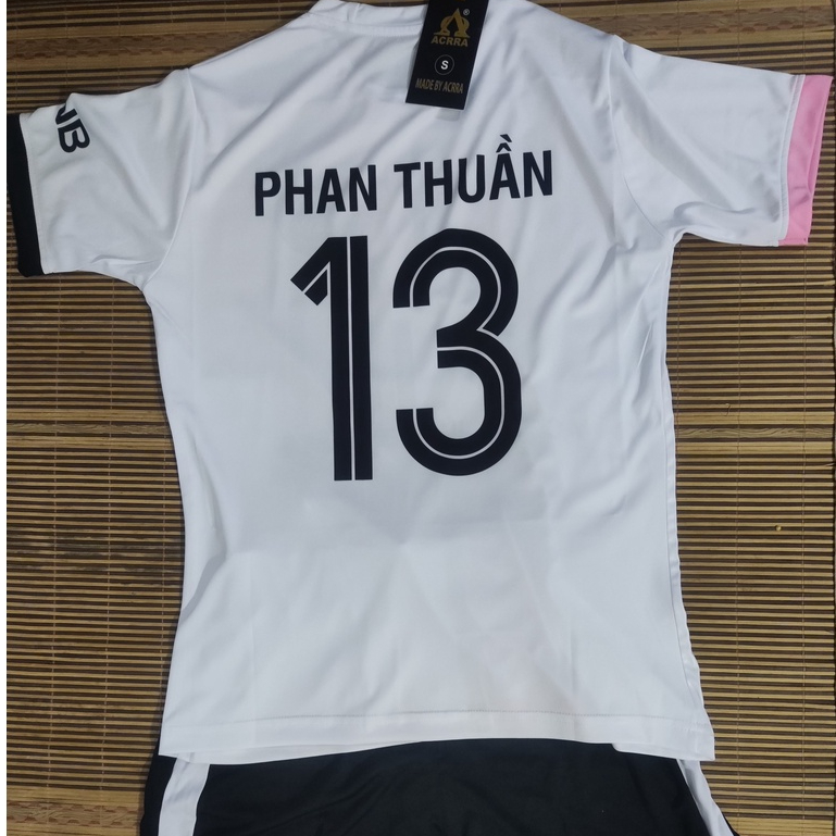 in tên số theo yêu cầu – Bộ Quần Áo bóng đá , đá bóng, đá banh, Nam Nữ Trắng Hồng, Chất vải Thun / Mè Thái