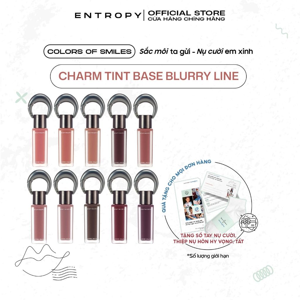 [SMILES] Entropy Son Charm Tint Base Blurry Mịn Lì Nhẹ Tênh – Làm Mờ Viền & Che Rãnh Môi Tự Nhiên 3.0g