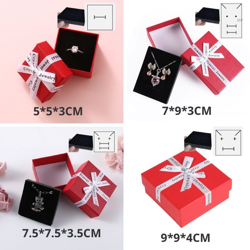 Combo Hộp giấy đựng trang sức Bowknot hộp đựng nhẫn hộp trang sức quà tặng JSP