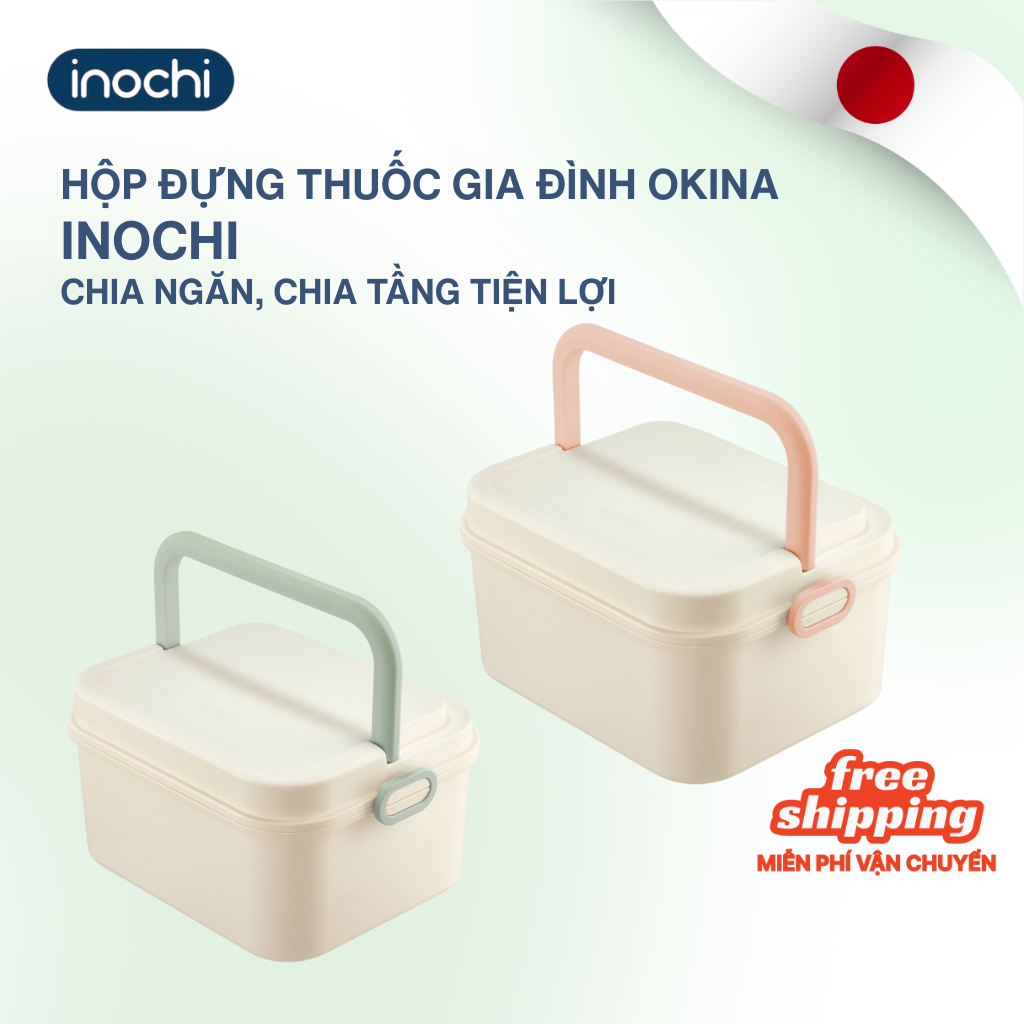 HỘP ĐỰNG THUỐC GIA ĐÌNH Okina Inochi, nhỏ gọn, tiện dụng cho gia đình, văn phòng, trường học