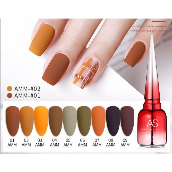 Sơn gel AS mẫu chai đỏ nhọn mã AMM 9 chai 15ml siêu HOT siêu xịn