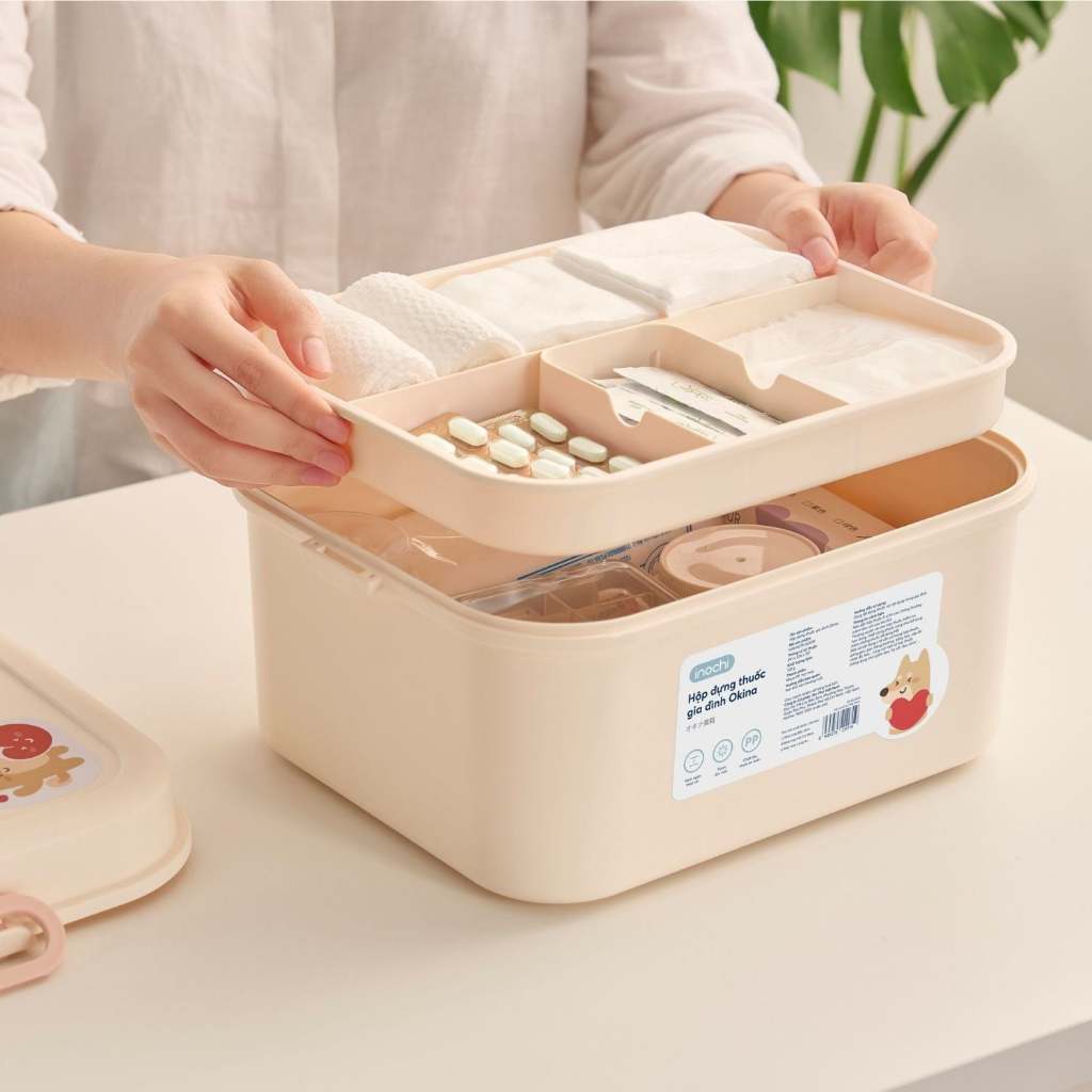 HỘP ĐỰNG THUỐC GIA ĐÌNH Okina Inochi, nhỏ gọn, tiện dụng cho gia đình, văn phòng, trường học