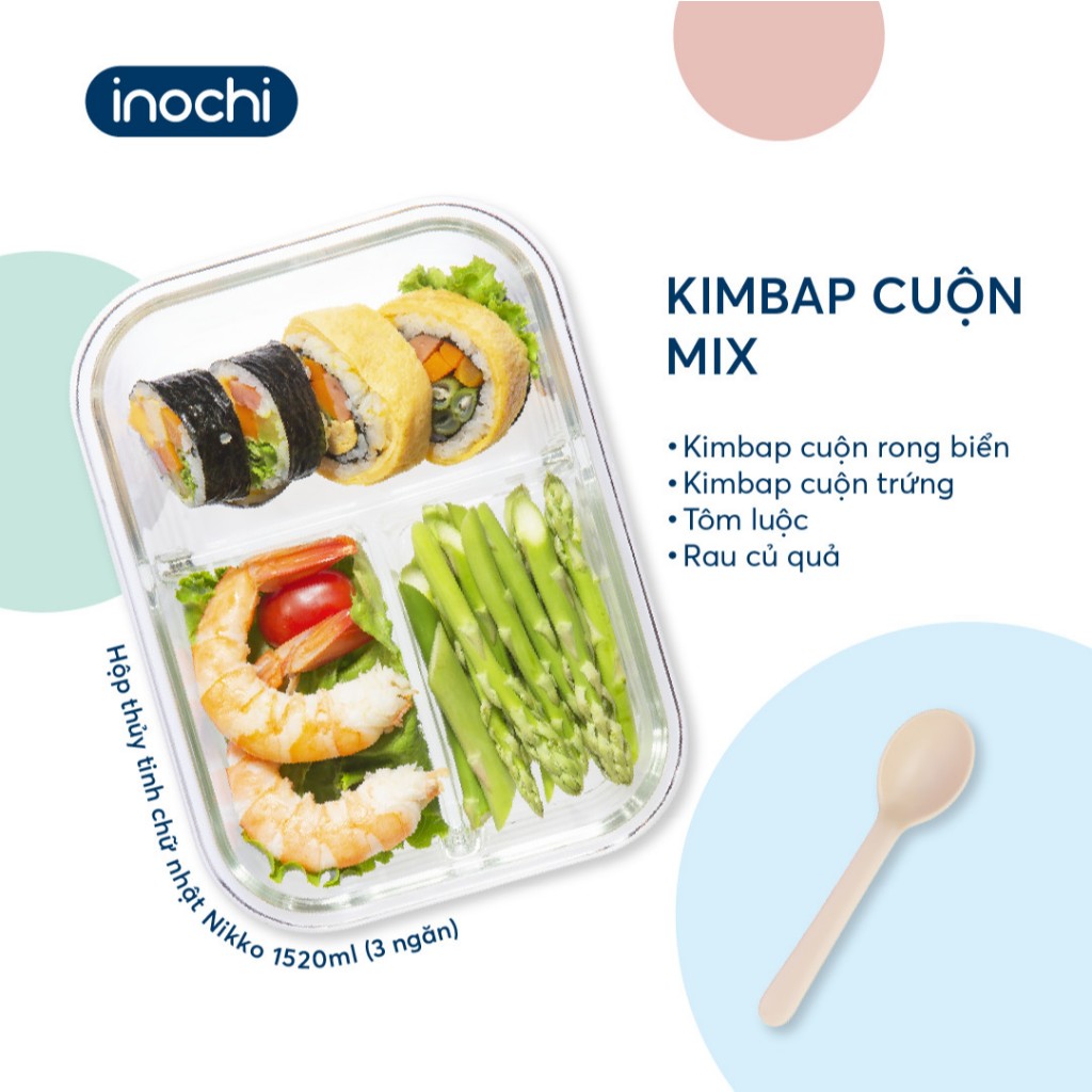 Hộp thủy tinh giữ nhiệt chia 2, 3 ngăn Nikko Inochi - giữ thực phẩm tươi, chịu nhiệt, không bám mùi