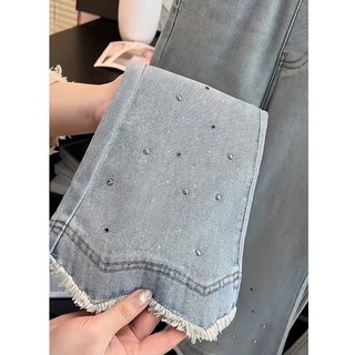 Quần Jean Loe Phối Đá Thời Trang Bé Gái Lưng Thun Co Giãn