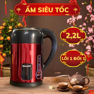 Ấm đun siêu tốc SRAPP 2,2L, công suất 1300W, nhanh chóng sôi, inox 304 bền bỉ.