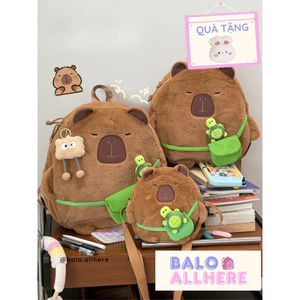 BaLo (XINHXINH) [ORDER] Balo Capybara Dễ Thương Đi Học Đi Chơi, Balo Thú Bông, Balo Hình Thú BL455