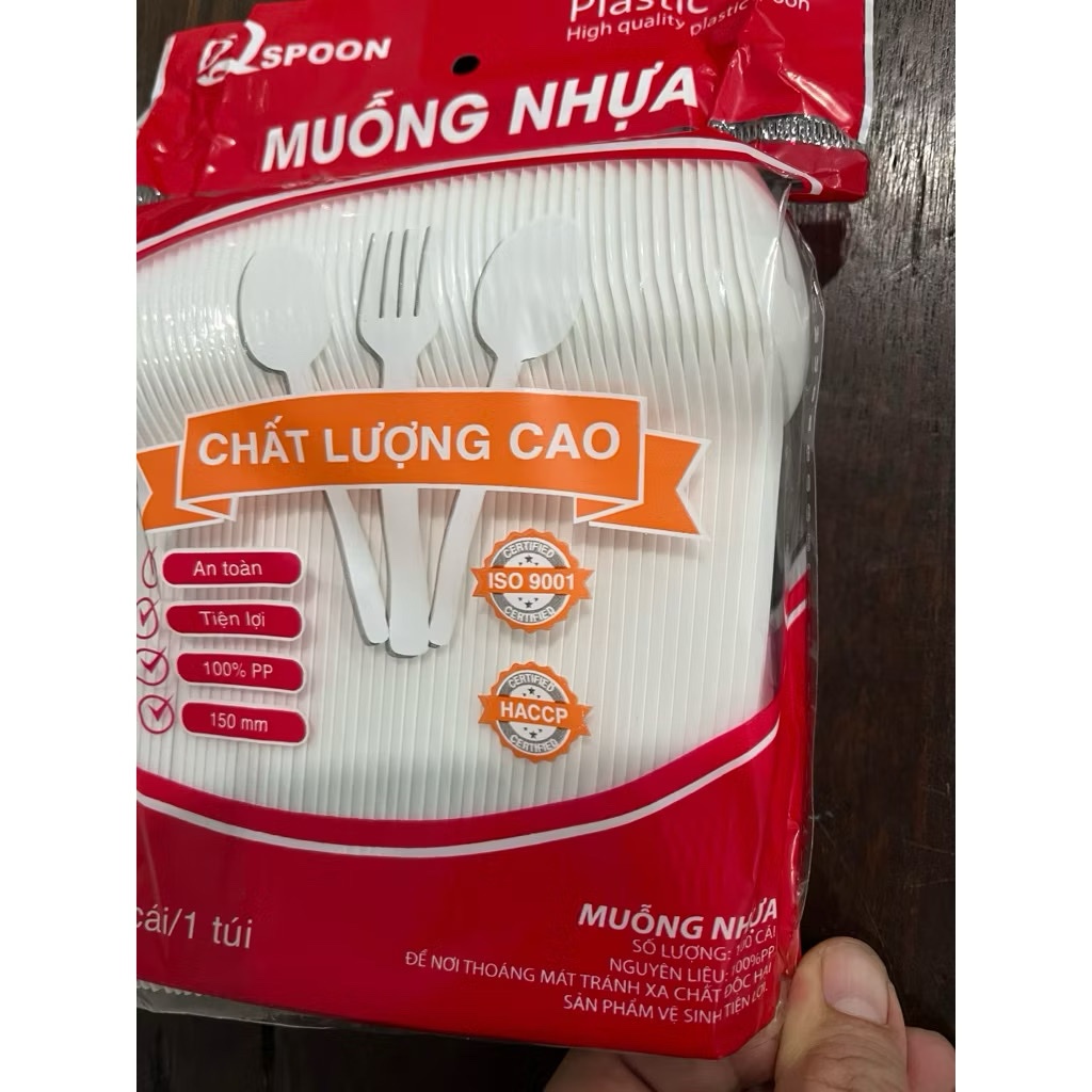 100 Muỗng Nhựa Trắng Dài 14-15cm Loại Tốt Dùng 1 Lần An Toàn Với Sức Khỏe Thích Hợp Mang Theo Khi Đi Dã Ngoại Cắm Trại