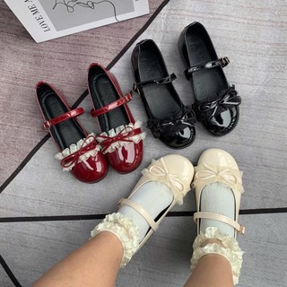 [LÙI 1 SZ]Giày Mary Jane Tiểu Thư Viền Ren, Giày nữ mới nhất 2025 chất da bóng mềm đi êm chân Mã 112