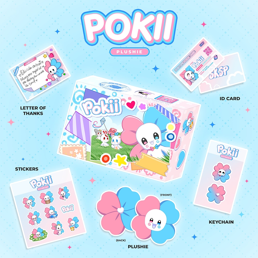 Pokii Box - Plushie Pokii + Móc Khóa + QR Movie + Sticker + Thư Cảm Ơn ...
