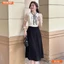 Đầm thiết kế BEMINE cổ tròn viền bèo dáng chữ A phù hợp đi làm-B156