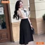 Đầm thiết kế BEMINE cổ tròn viền bèo dáng chữ A phù hợp đi làm-B156