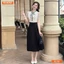 Đầm thiết kế BEMINE cổ tròn viền bèo dáng chữ A phù hợp đi làm-B156