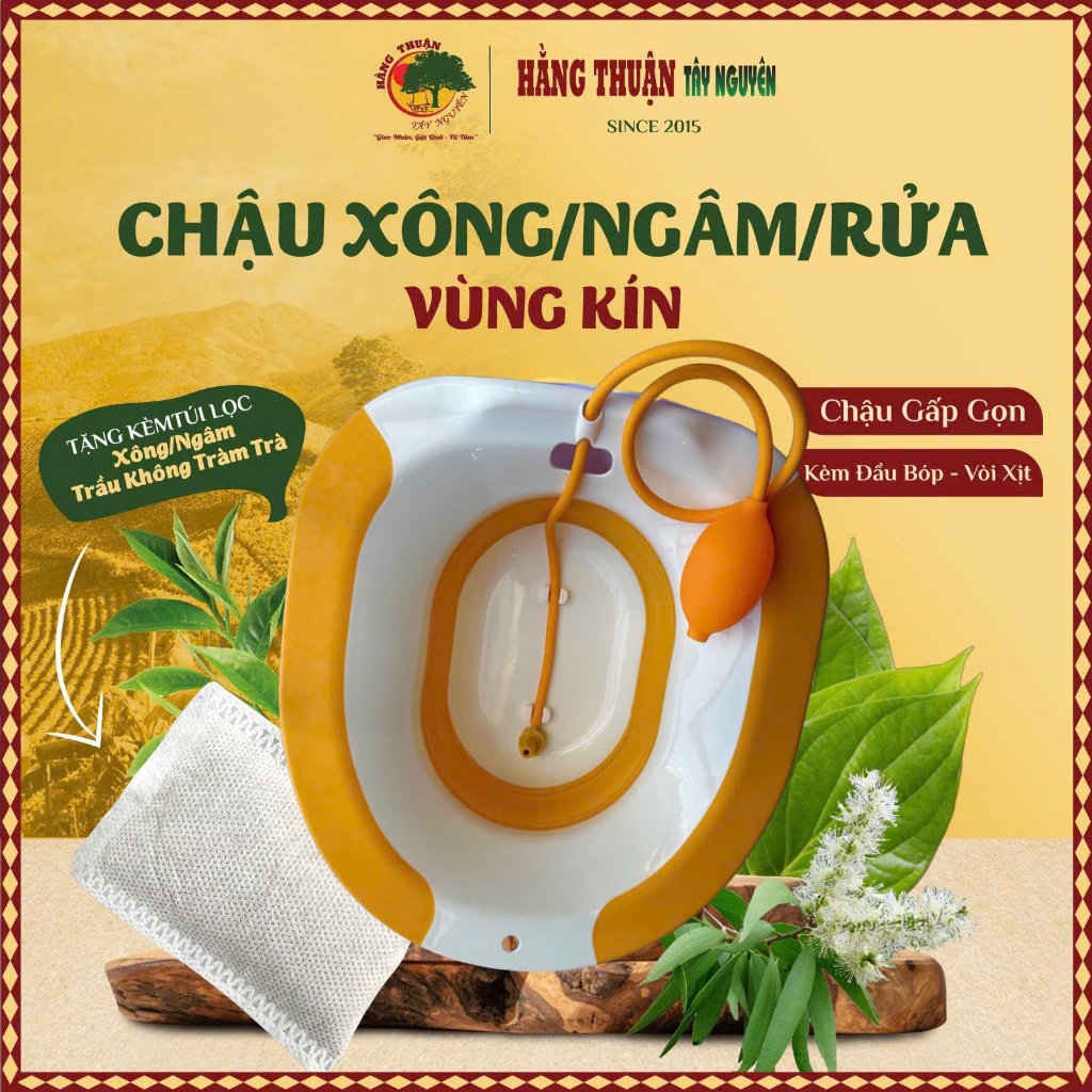 Chậu Xông Phụ Khoa Gấp Gọn Cao Cấp, Có Đệm Silicone, Phụ Kiện Cho Mẹ Ở Cữ Sau Sinh