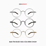 Gọng kính tròn nam nữ DOKCRAZY NOVA Hợp Kim dáng tròn phù hợp mặt nhỏ,chống ánh sáng xanh,tia UV400 — ảnh 5