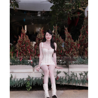 [HAN’S STORE]SET HOA CORSET DÂY VAI BẢN CHÂN VÁY A HOTTREND CHUẨN FORM TÔN DÁNG (ẢNH THẬT)