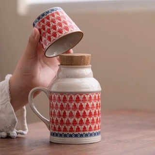 Phích Đựng Nước Pha Trà Kèm Cốc Chất Liệu Gốm Sứ