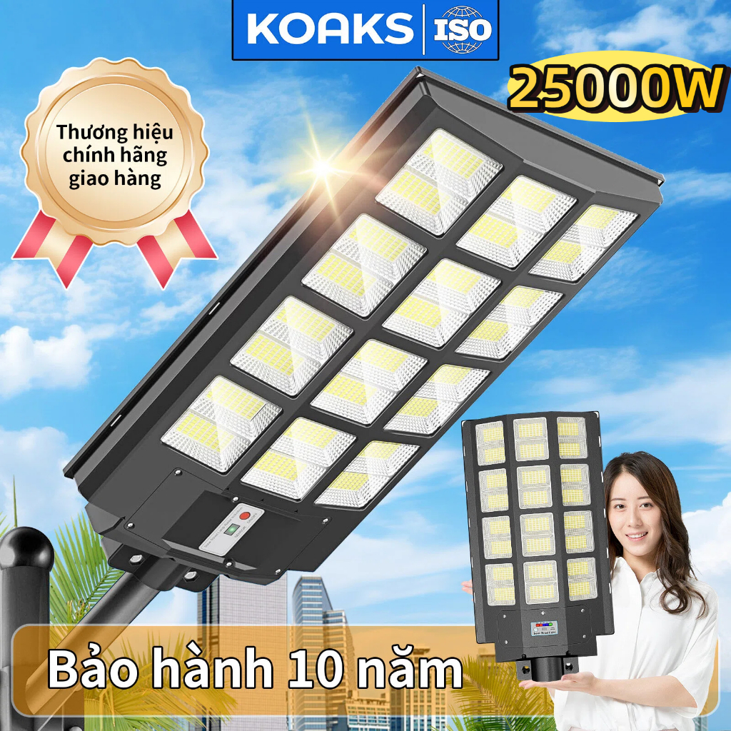 【Bảo hành mười năm】Solar Light Đèn đường LED năng lượng mặt trời ngoài trời sân vườn chống nước công suất 5000W-20000W