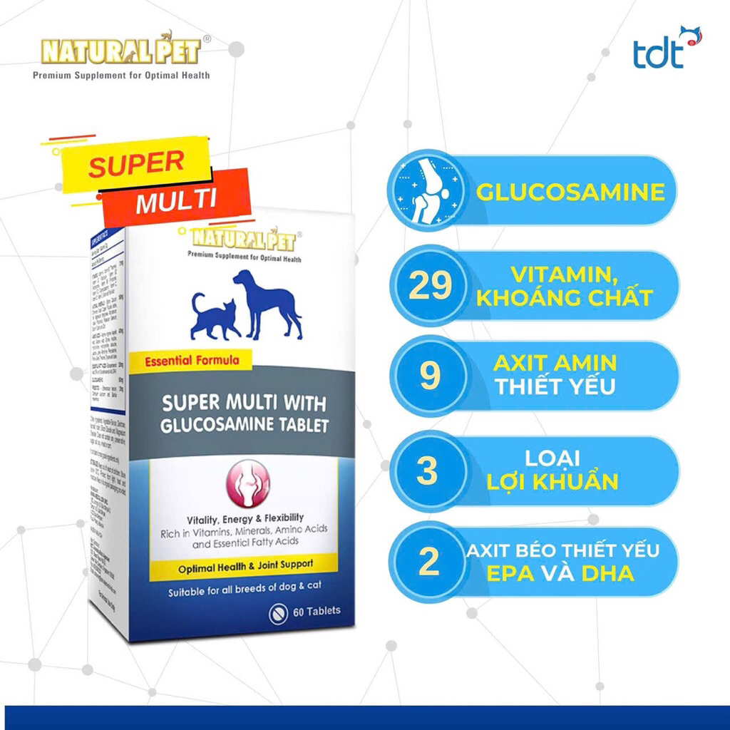 Viên hỗ trợ sụn khớp cho chó mèo Vet Expert ArthroVet & Joints Mobility Pet Love Premium