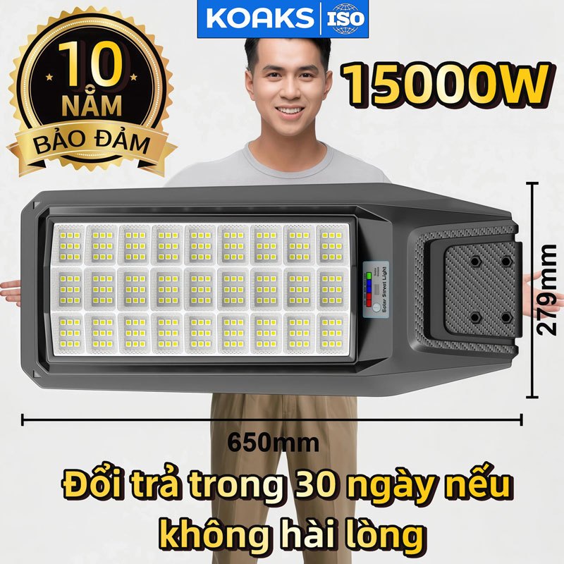 Đèn Năng Lượng Mặt Trời 20000W Chiếu Sáng Công Suất Lớn Siêu Sáng, Tấm Pin Liền, Cảm Biến Chuyển Động - Tiết Kiệm Điện