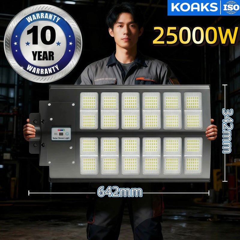【Siêu sáng】Đèn năng lượng mặt trời đường LED chống nước ngoài trời 5000W Đèn led năng lượng mặt trời cảm biế